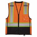 Ergodyne GloWear 8251HDZ Class 2 Two-Tone Hi-Vis Safety Vest, 2X-Large to 3X-Large, Orange 23047